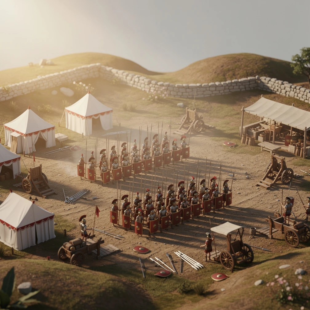 Historical artwork depicting the Battle of Pharsalus