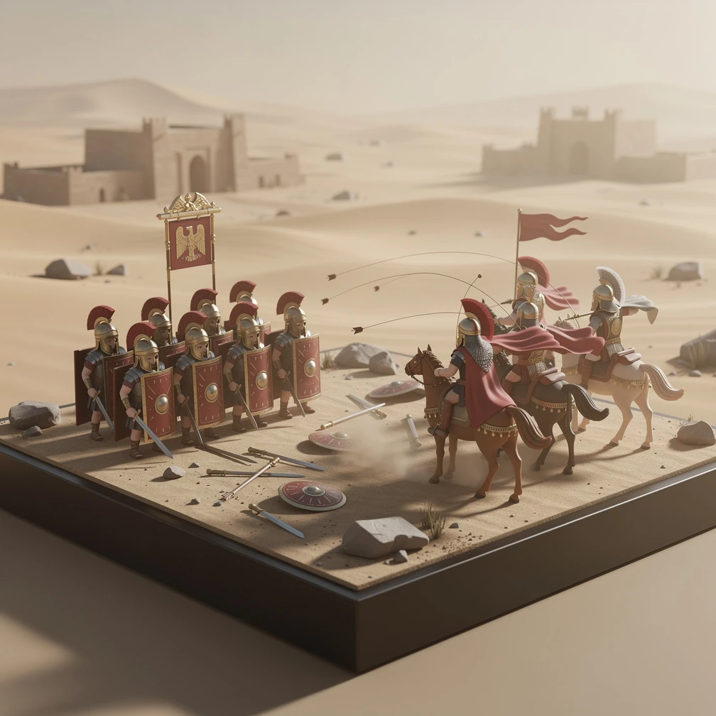 Historical artwork depicting the Battle of Carrhae