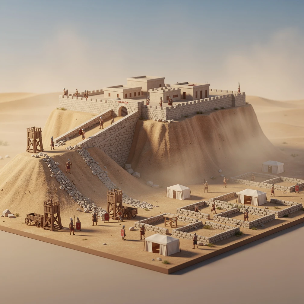 Historical artwork depicting the Siege of Masada