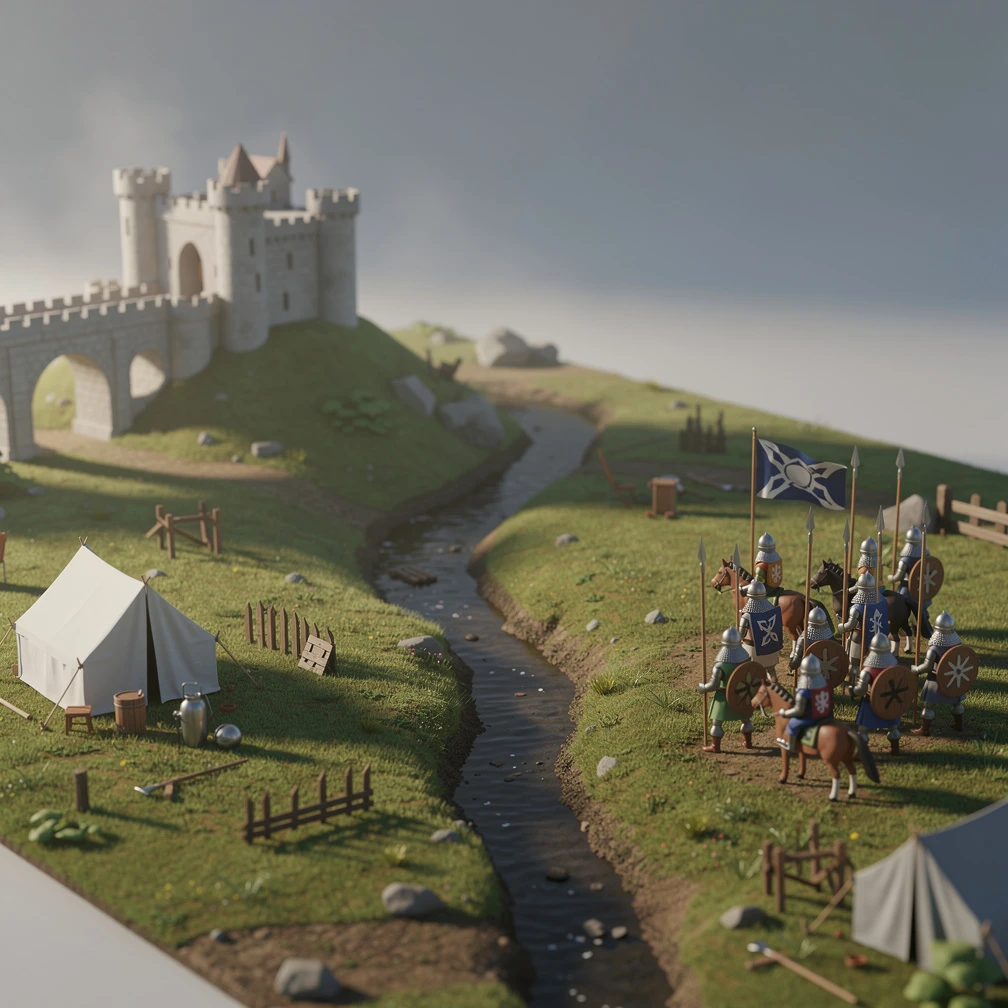 Historical artwork depicting the Battle of Bannockburn