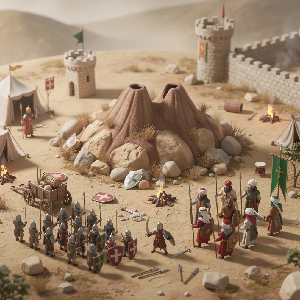 Historical artwork depicting the Battle of Hattin