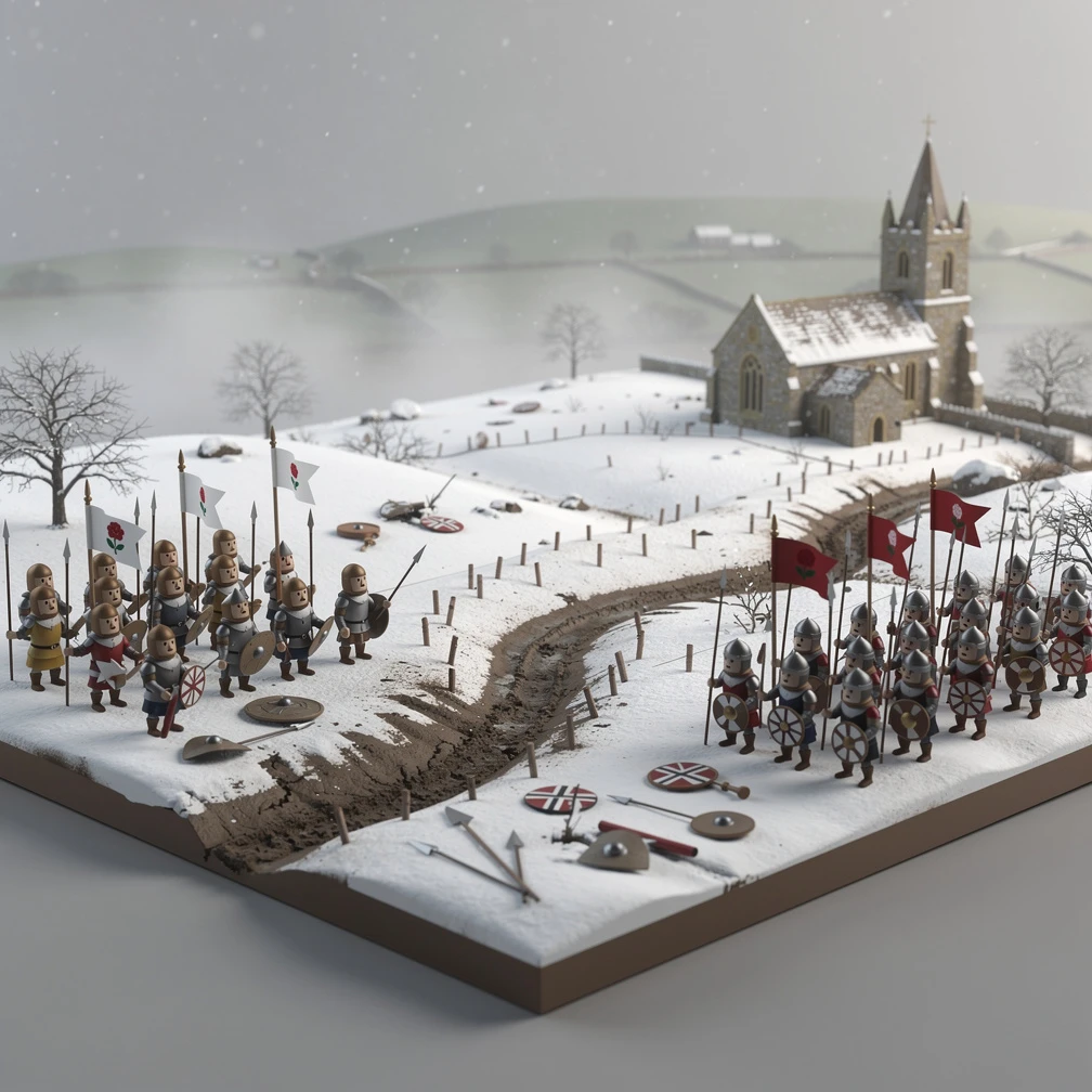 Historical artwork depicting the Battle of Towton