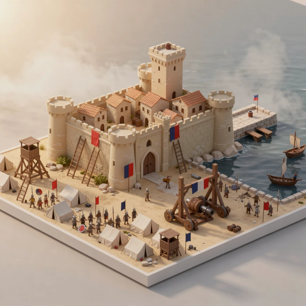 Historical artwork depicting the Siege of Acre