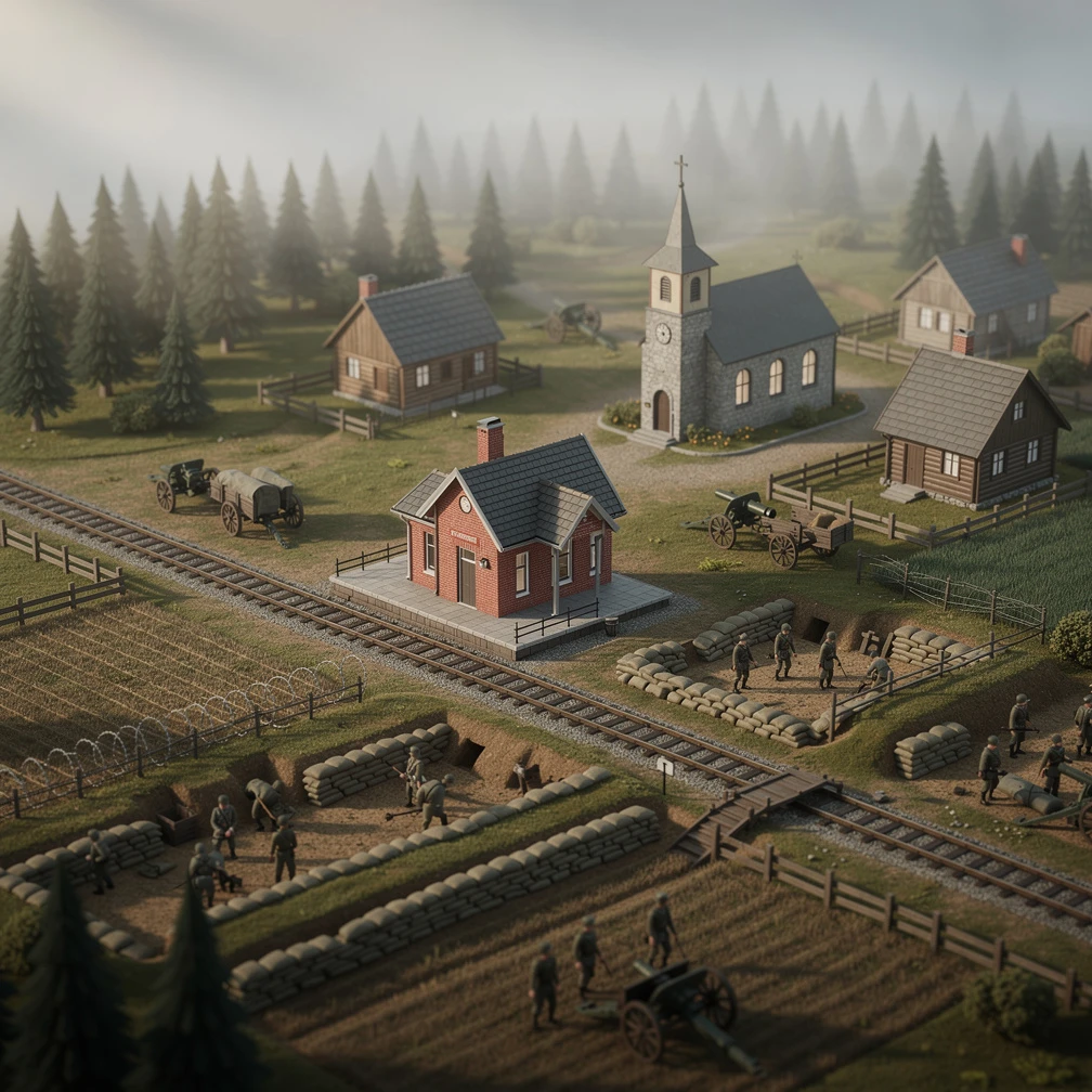 Historical artwork depicting the Battle of Tannenberg