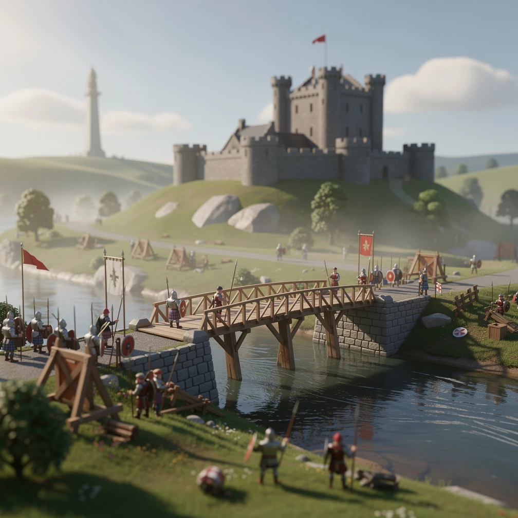 Historical artwork depicting the Battle of Stirling Bridge