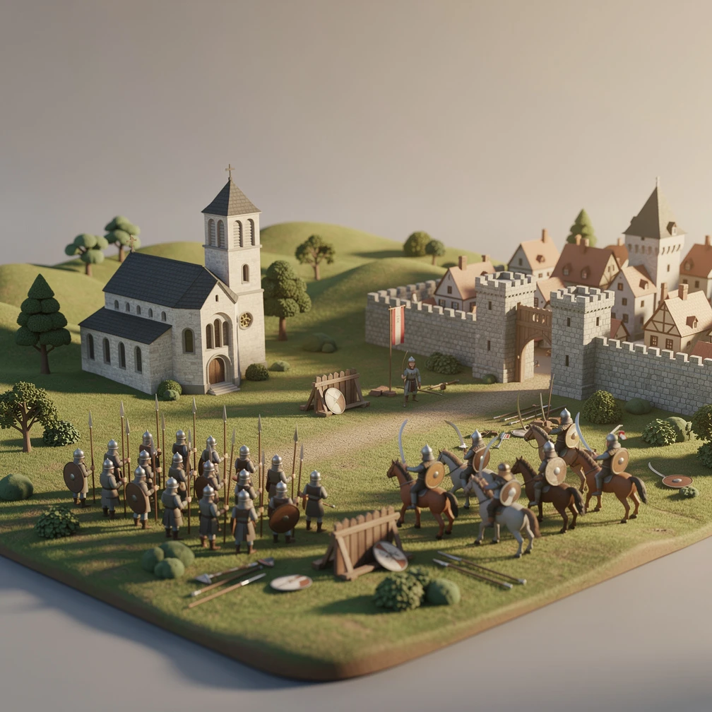 Historical artwork depicting the Battle of Lechfeld