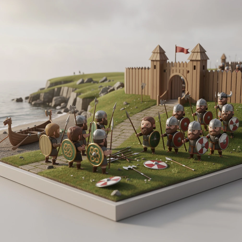 Historical artwork depicting the Battle of Clontarf