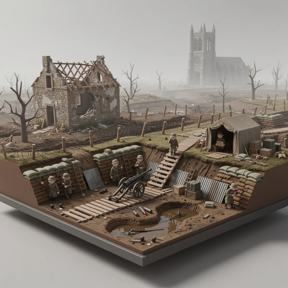 Historical artwork depicting the Battle of the Somme