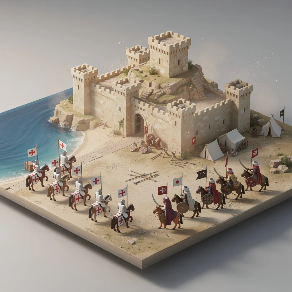 Historical artwork depicting the Battle of Arsuf