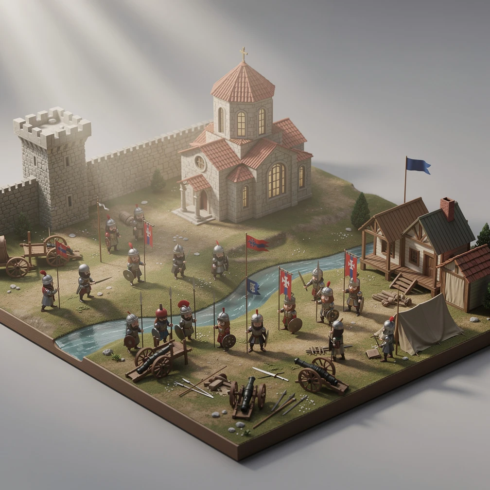 Historical artwork depicting the Battle of Kosovo