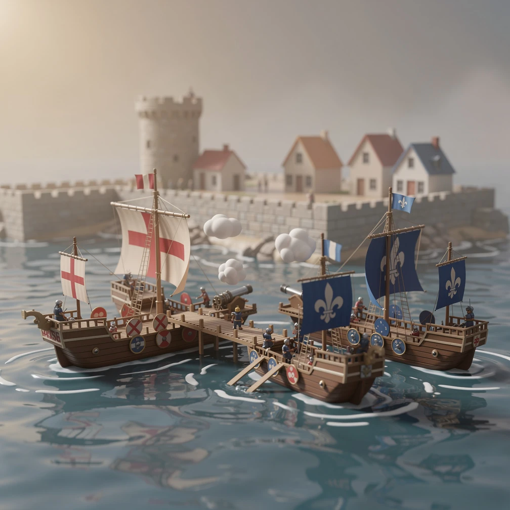 Historical artwork depicting the Battle of Sluys