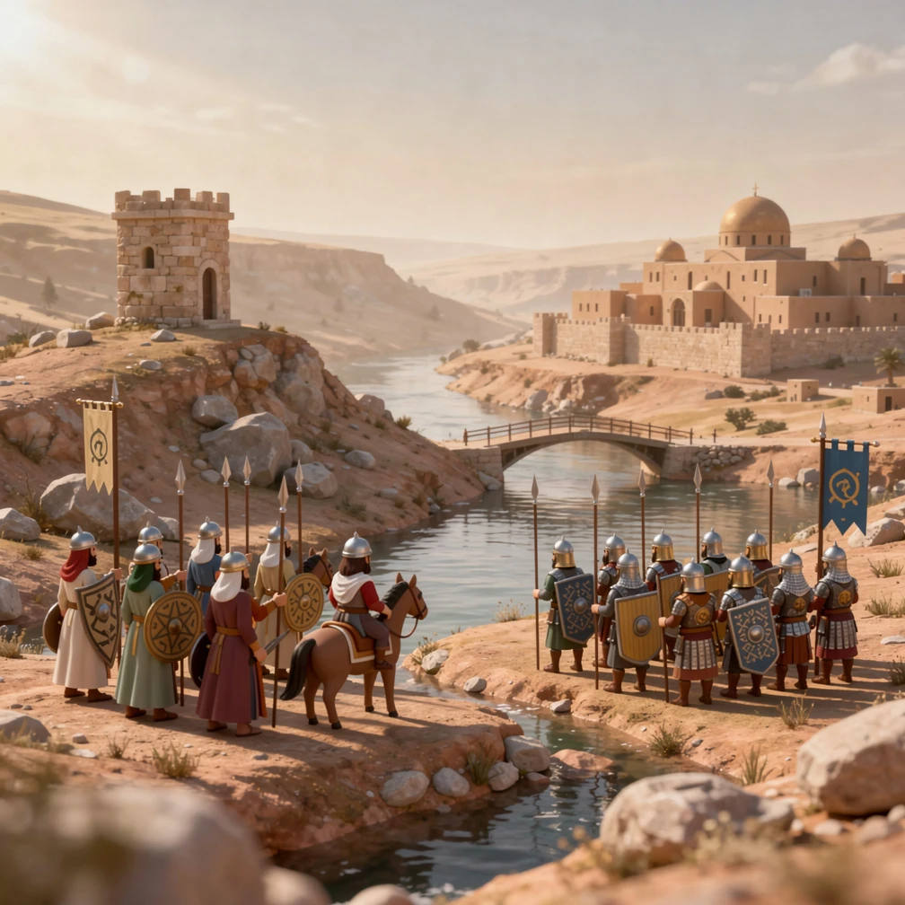 Historical artwork depicting the Battle of Yarmouk