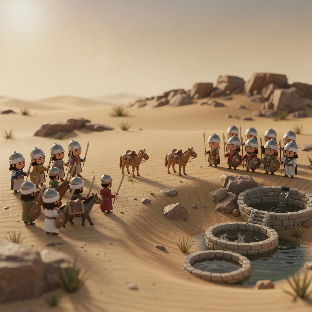 Historical artwork depicting the Battle of Badr