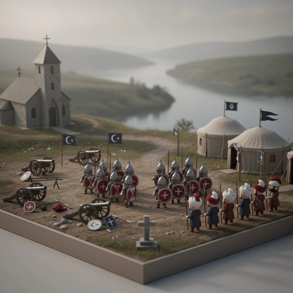 Historical artwork depicting the Battle of Mohacs